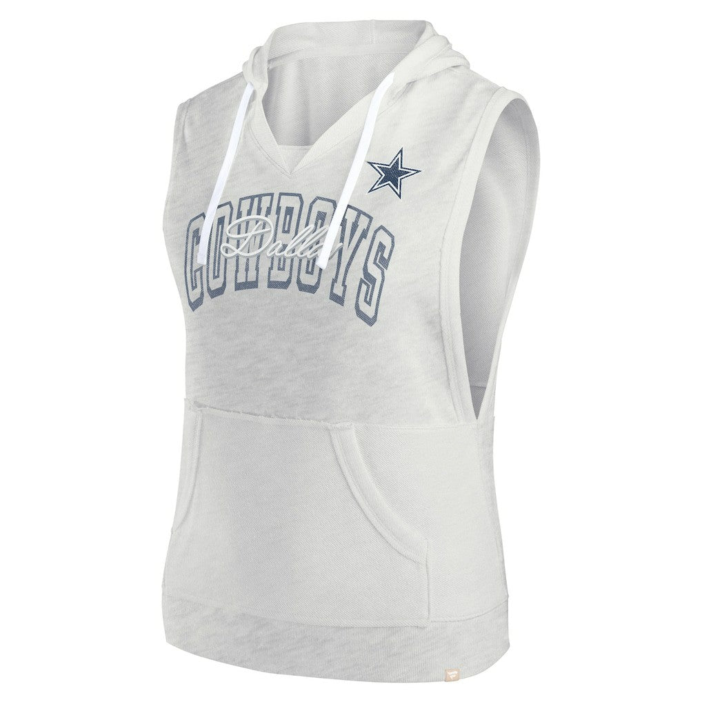 Women's Lounge Script Sleeveless V-Neck Pullover Hoodie - Dallas Cowboys Hoodies