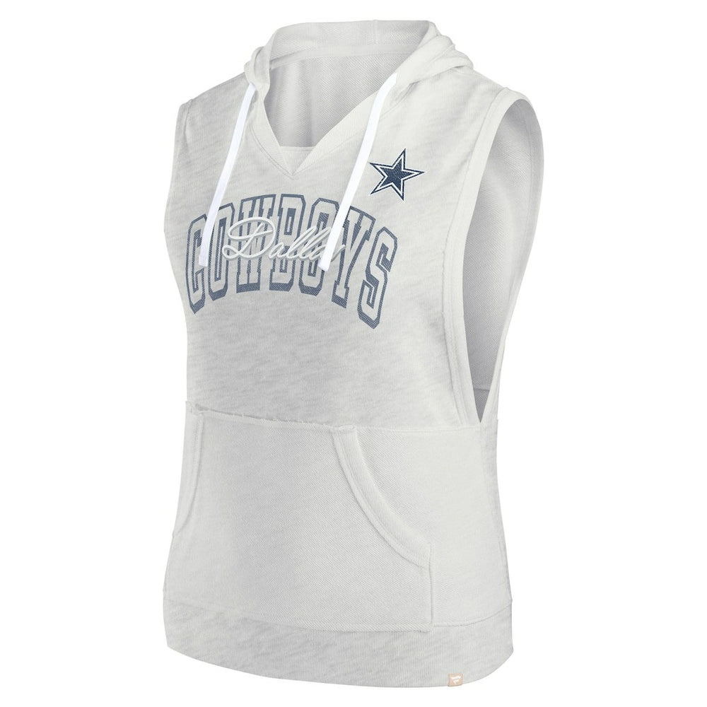 Women's Lounge Script Sleeveless V-Neck Pullover Hoodie - Dallas Cowboys Hoodies