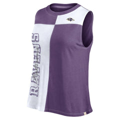 Women's Script Color Block Tank Top - Baltimore Ravens Tops