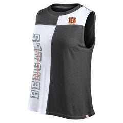 Women's Script Color Block Tank Top - Cincinnati Bengals Tops