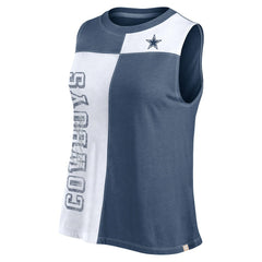 Women's Script Color Block Tank Top - Dallas Cowboys Tops