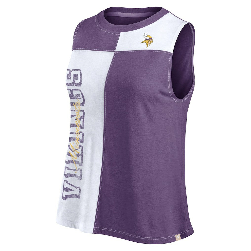 Women's Script Color Block Tank Top - Minnesota Vikings Tops