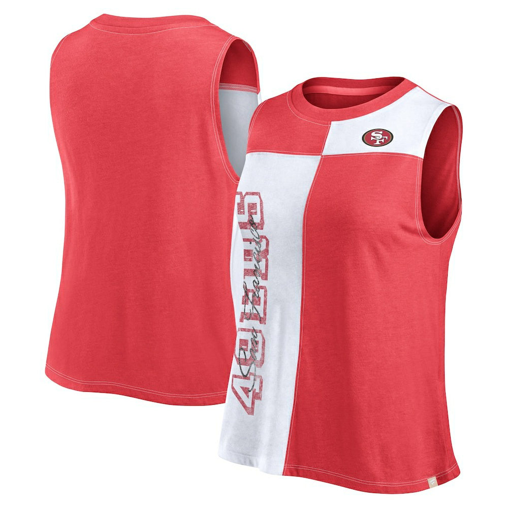 Women's Script Color Block Tank Top - San Francisco 49ers Tops