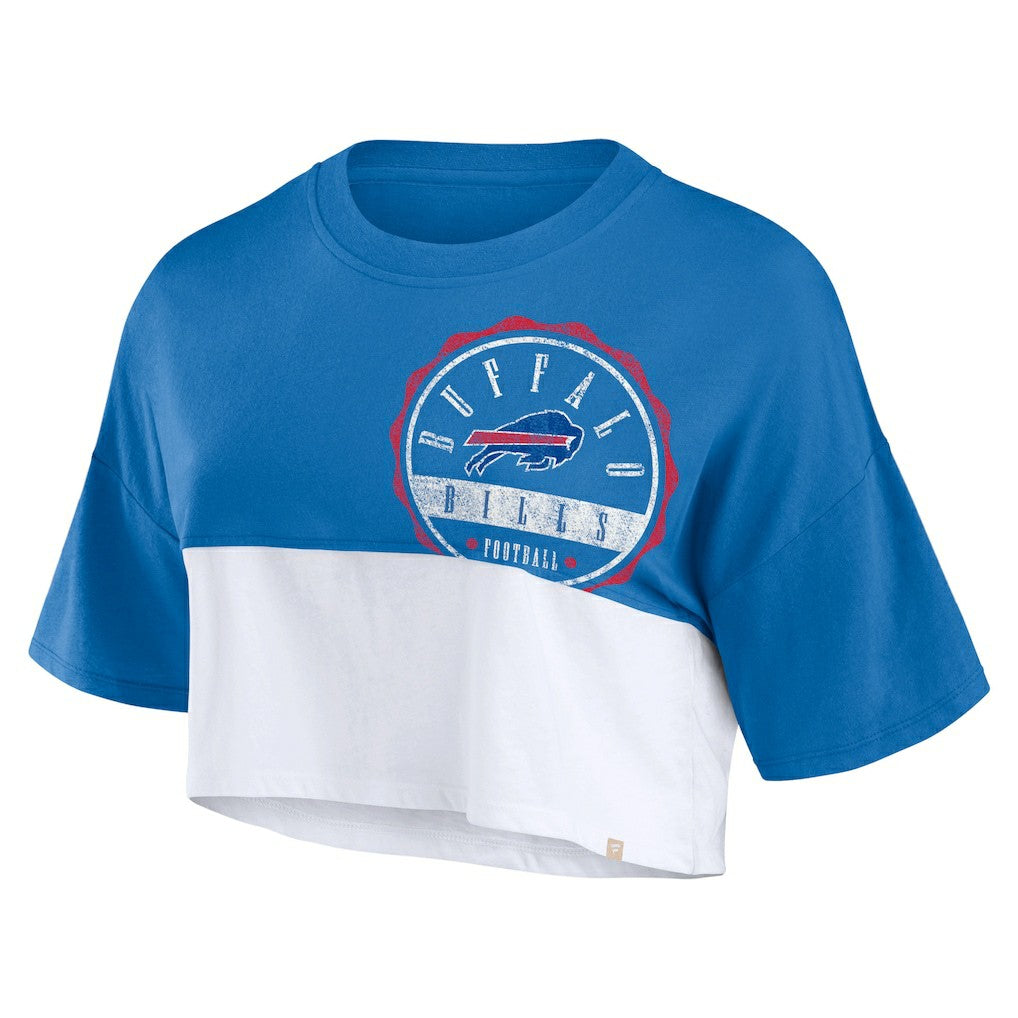 Women's Boxy Color Split Cropped T-Shirt - Buffalo Bills T-shirts