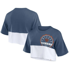 Women's Boxy Color Split Cropped T-Shirt - Chicago Bears T-shirts