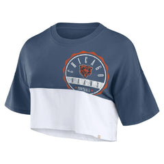 Women's Boxy Color Split Cropped T-Shirt - Chicago Bears T-shirts