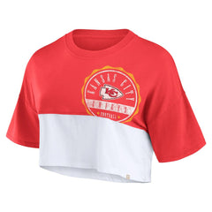Women's Boxy Color Split Cropped T-Shirt - Kansas City Chiefs T-shirts