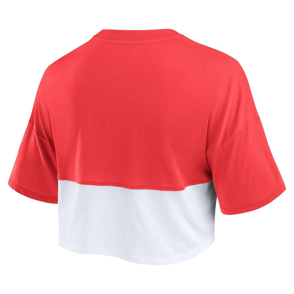 Women's Boxy Color Split Cropped T-Shirt - Kansas City Chiefs T-shirts