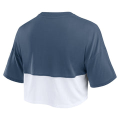 Women's Boxy Color Split Cropped T-Shirt - Seattle Seahawks T-shirts