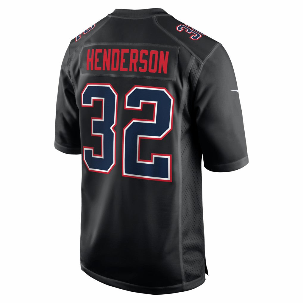 TreVeyon Henderson  Super Bowl LX Patch Carbon Fashion Game Jersey - New England Patriots Jerseys