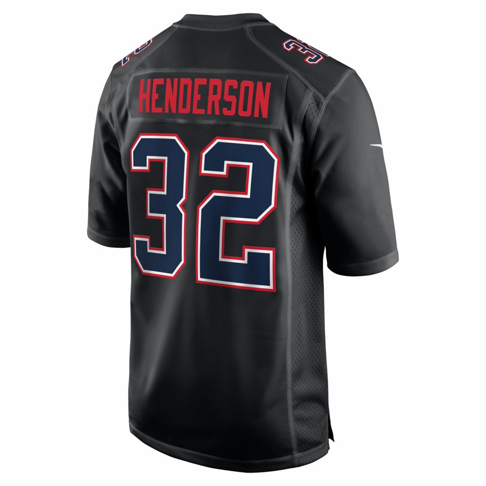 TreVeyon Henderson  Super Bowl LX Patch Carbon Fashion Game Jersey - New England Patriots Jerseys