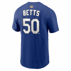 Royal Mookie Betts Los Angeles Dodgers Nike 2026 Gold Collection Name & Number T-Shirt