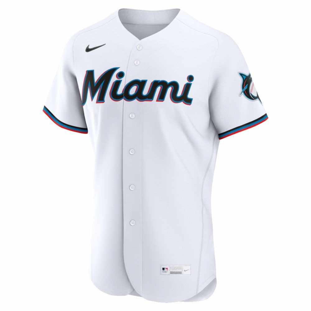 White Miami Marlins Nike Home Authentic Custom Jersey