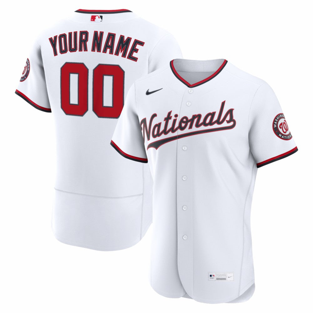 White Washington Nationals Nike Home Authentic Custom Jersey