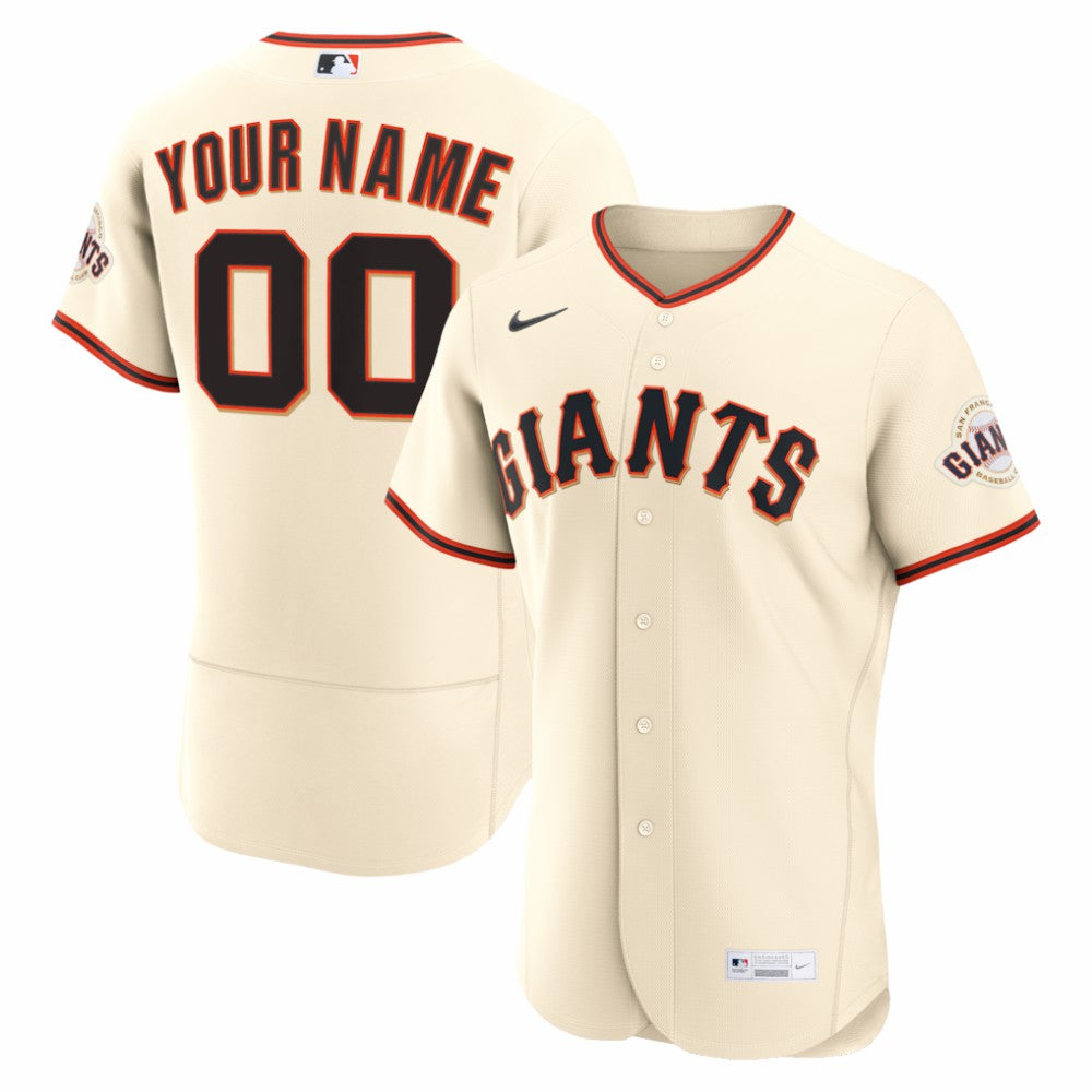 Cream San Francisco Giants Nike Home Authentic Custom Jersey