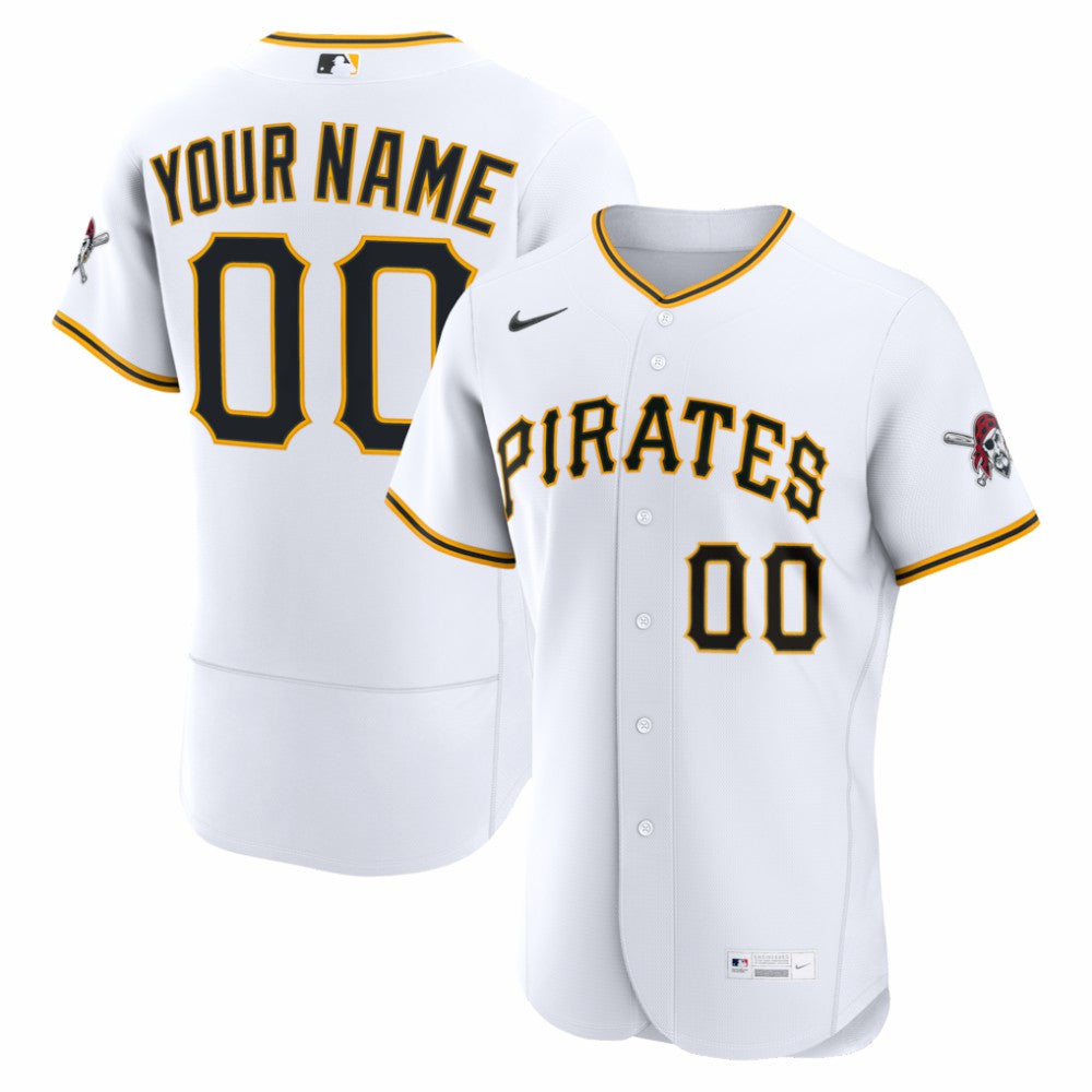 White Pittsburgh Pirates Nike Home Authentic Custom Jersey