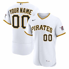 White Pittsburgh Pirates Nike Home Authentic Custom Jersey