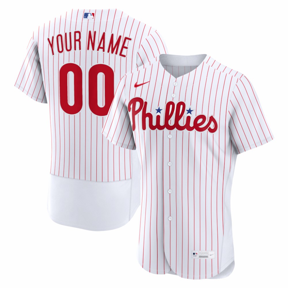 White Philadelphia Phillies Nike Home Authentic Custom Jersey