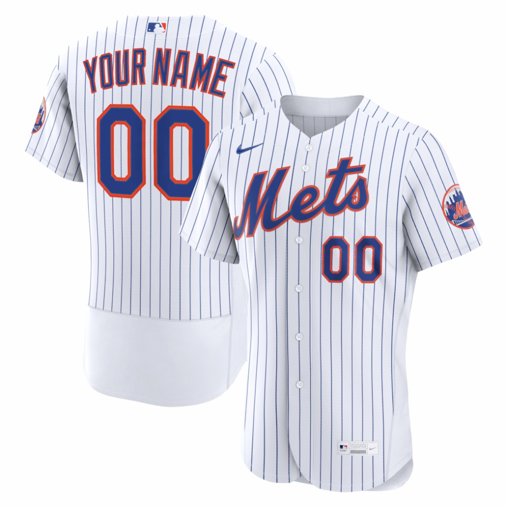 White New York Mets Nike Home Authentic Custom Jersey