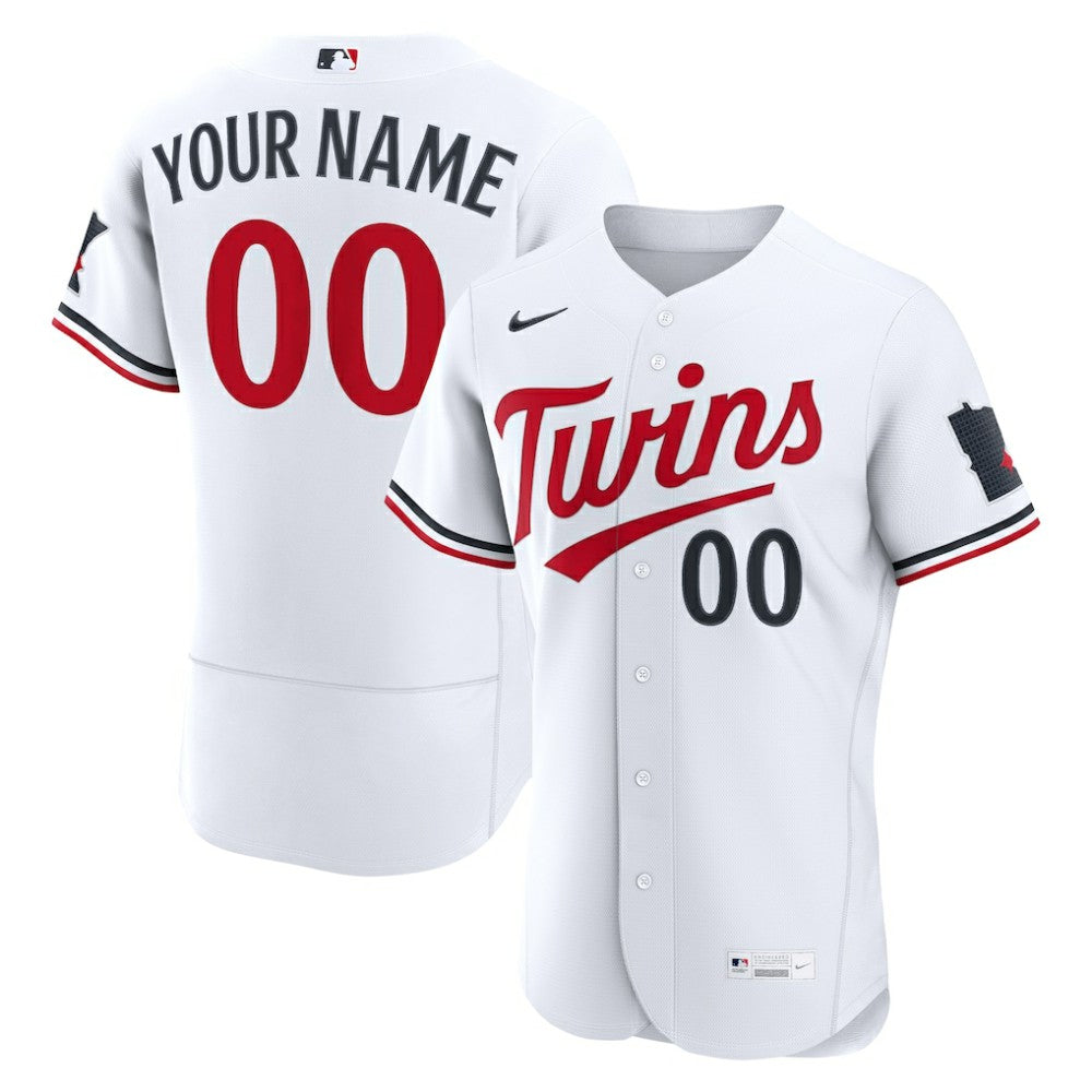 White Minnesota Twins Nike Home Authentic Custom Jersey