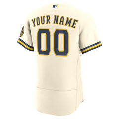 Cream Milwaukee Brewers Nike Home Authentic Custom Jersey