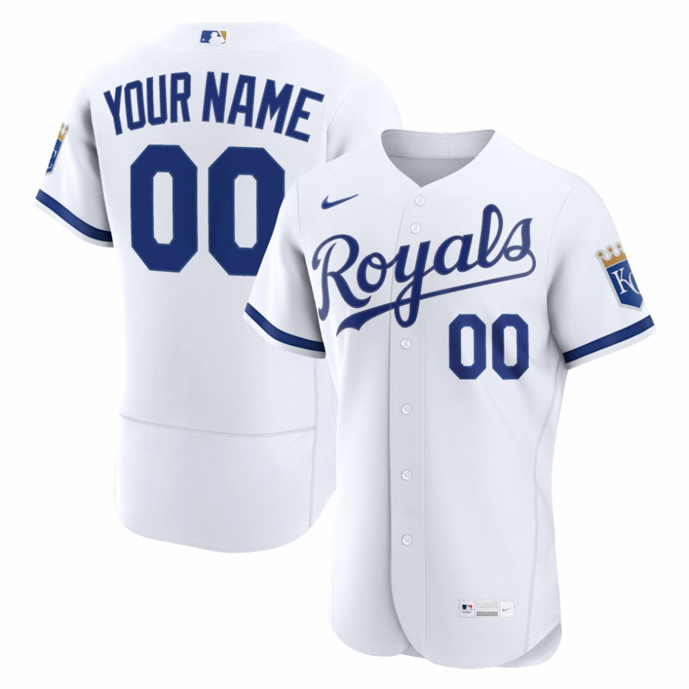 White Kansas City Royals Nike Home Authentic Custom Jersey