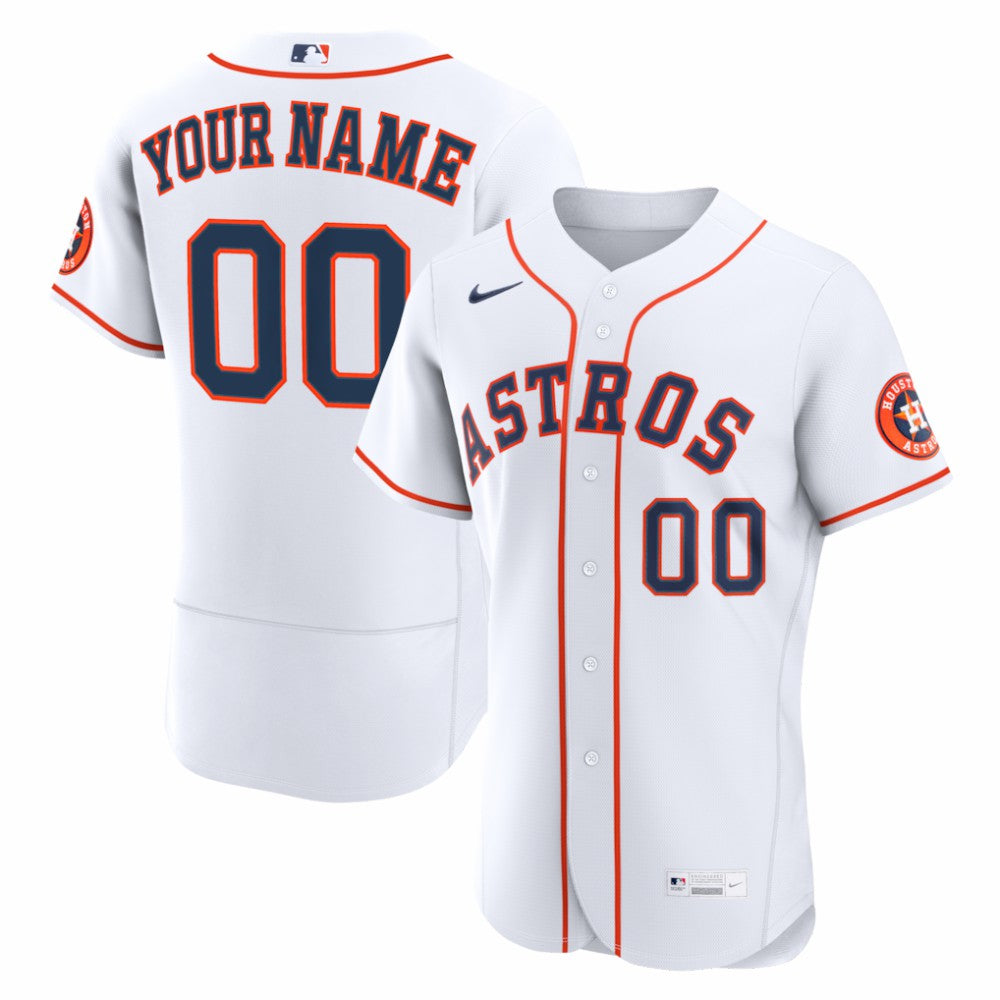 White Houston Astros Nike Home Authentic Custom Jersey