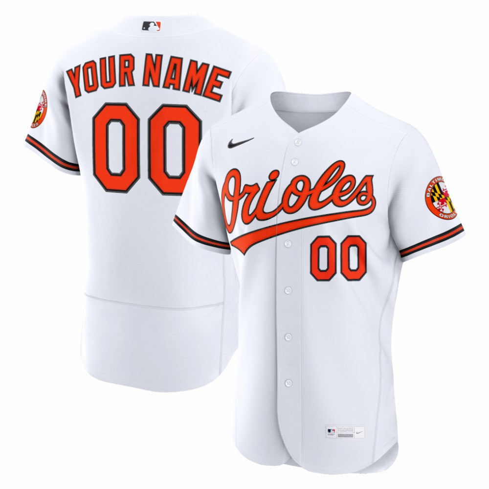 White Baltimore Orioles Nike Home Authentic Custom Jersey