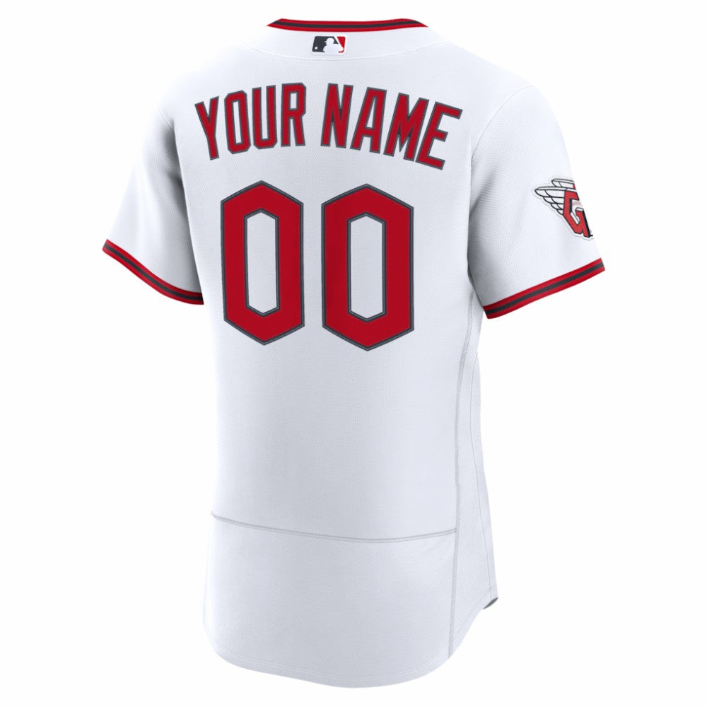 White Cleveland Guardians Nike Home Authentic Custom Jersey