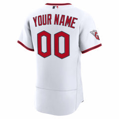 White Cleveland Guardians Nike Home Authentic Custom Jersey