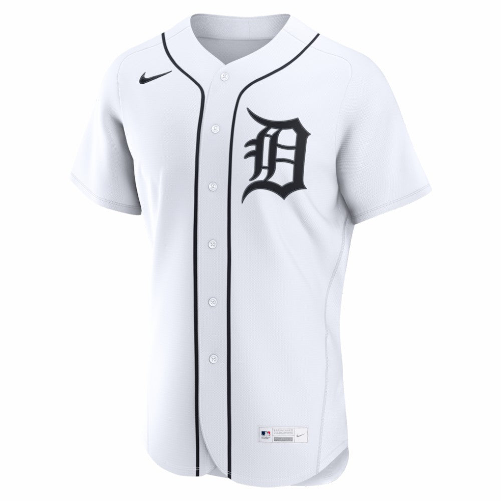 White Detroit Tigers Nike Home Authentic Custom Jersey