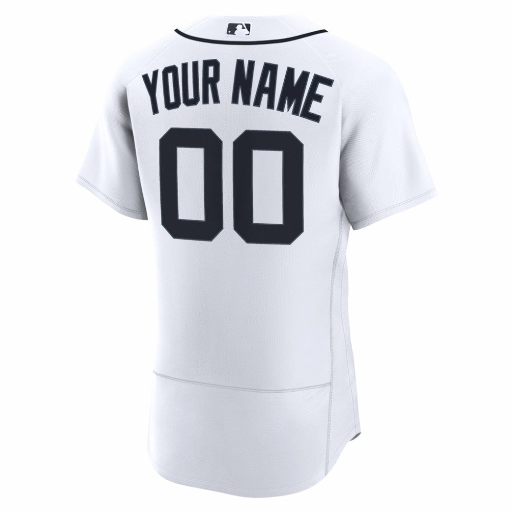 White Detroit Tigers Nike Home Authentic Custom Jersey