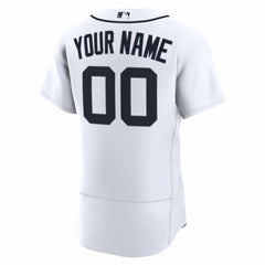 White Detroit Tigers Nike Home Authentic Custom Jersey