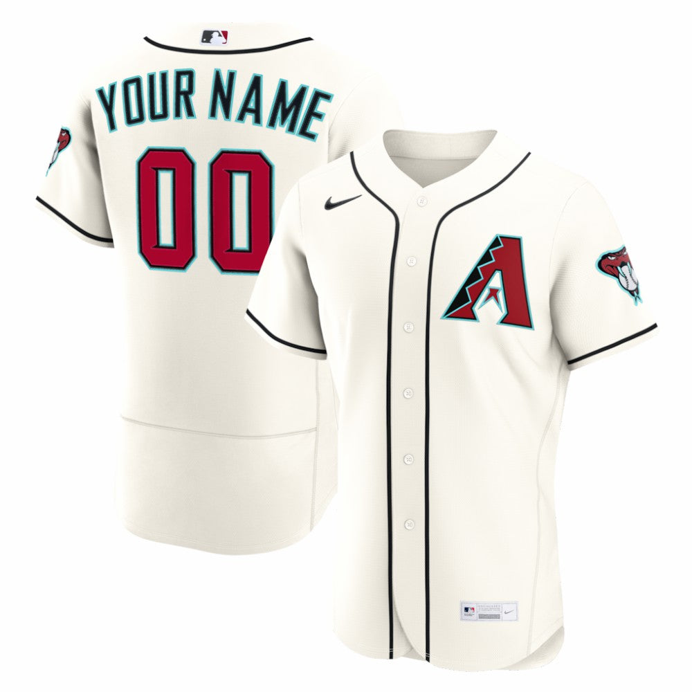 Cream Arizona Diamondbacks Nike Home Authentic Custom Jersey