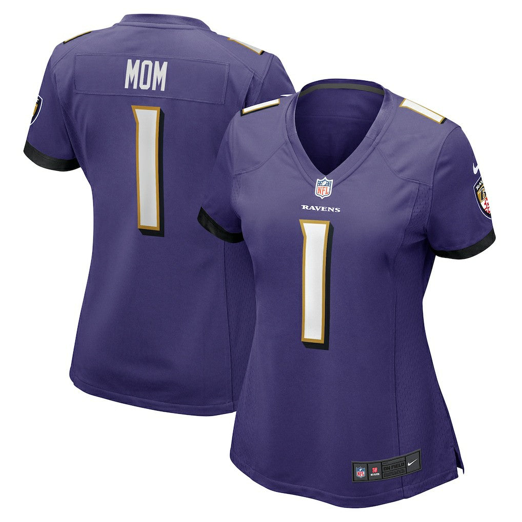 Number 1 Mom  Women's Game Jersey - Baltimore Ravens Jerseys