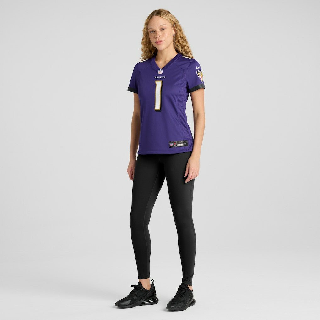 Number 1 Mom  Women's Game Jersey - Baltimore Ravens Jerseys