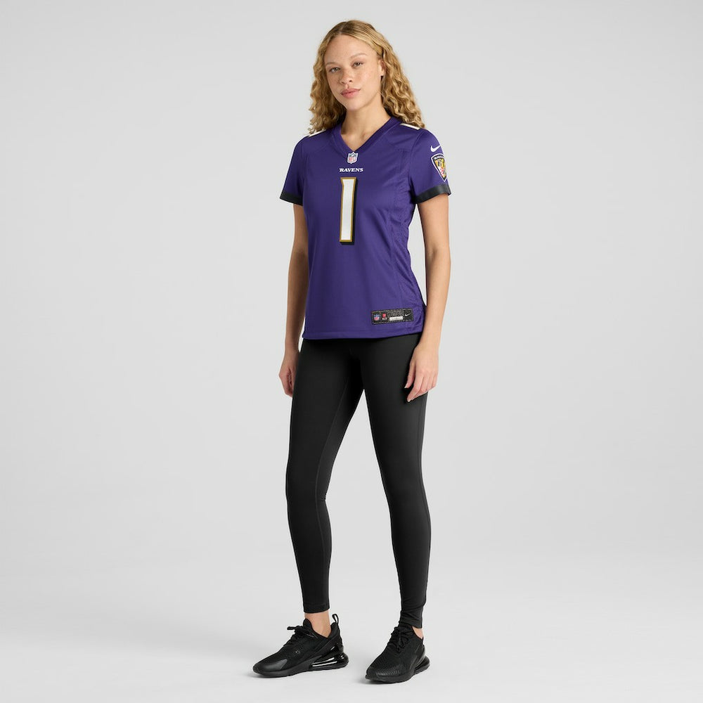 Number 1 Mom  Women's Game Jersey - Baltimore Ravens Jerseys