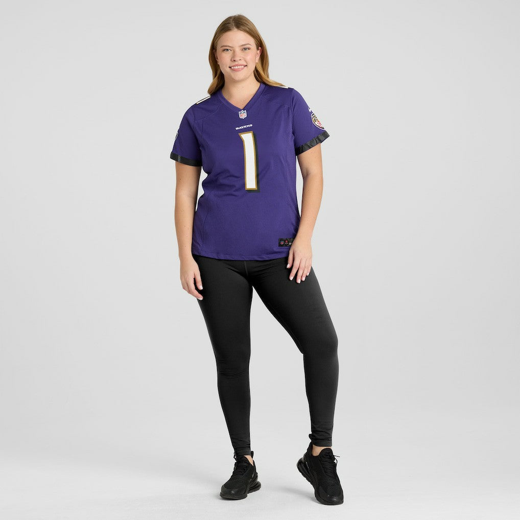 Number 1 Mom  Women's Game Jersey - Baltimore Ravens Jerseys