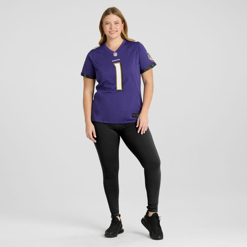 Number 1 Mom  Women's Game Jersey - Baltimore Ravens Jerseys