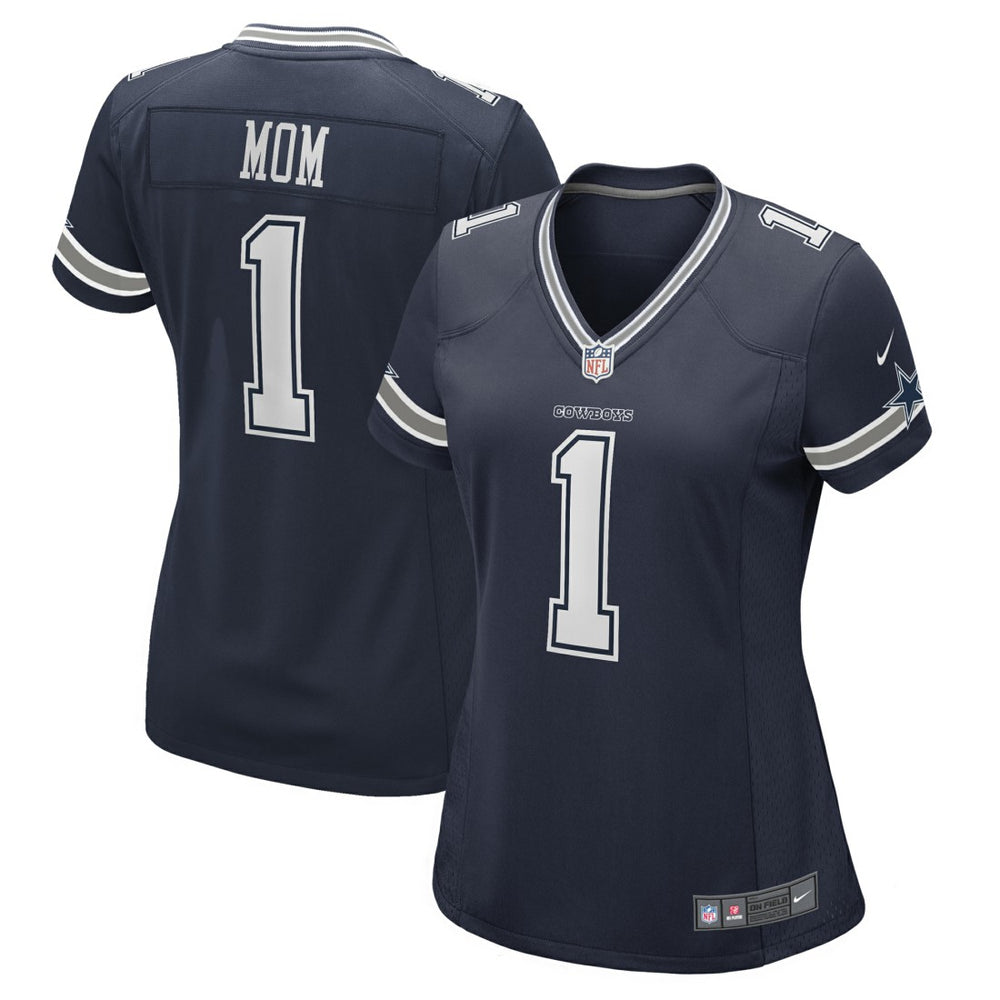 Number 1 Mom  Women's Game Jersey - Dallas Cowboys Jerseys