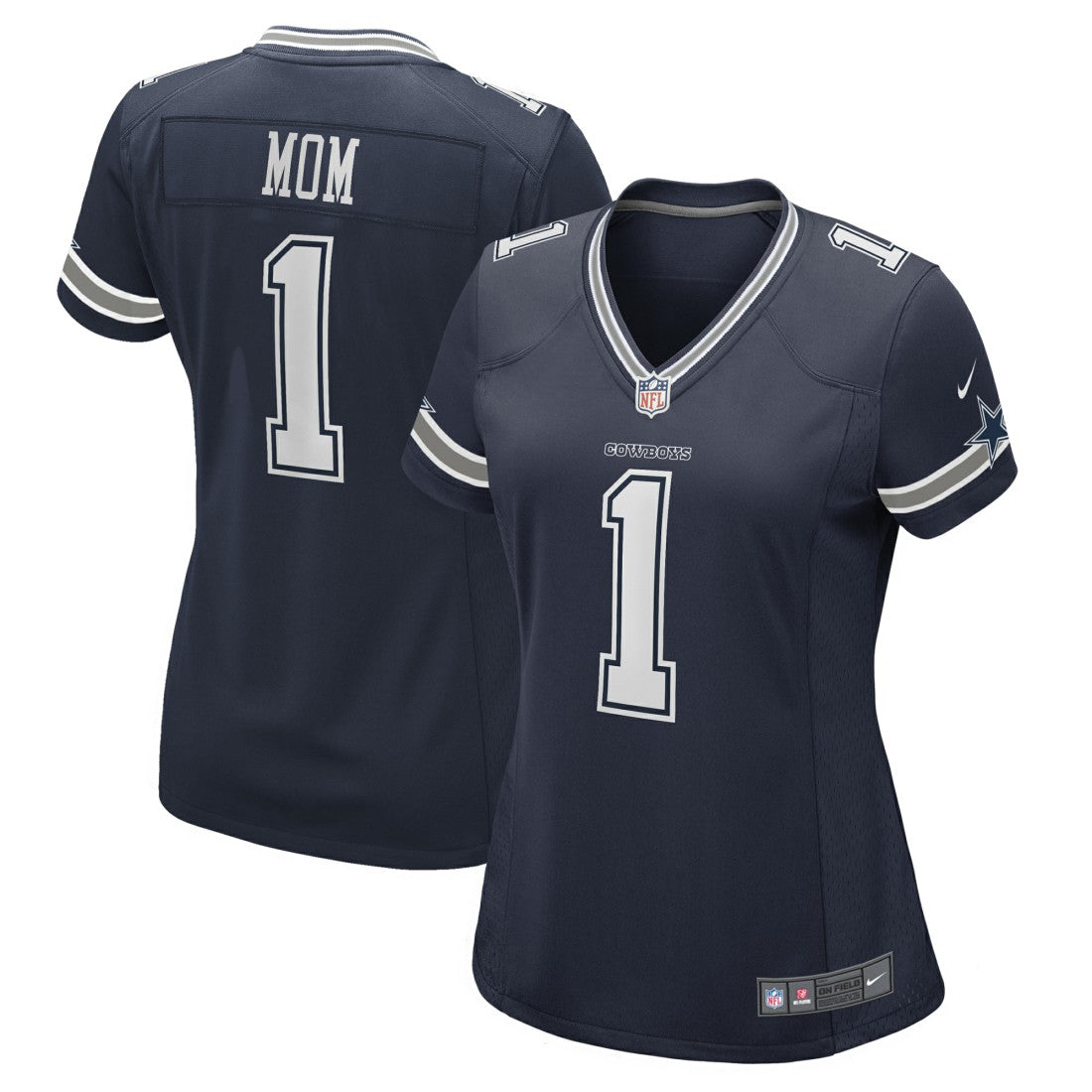 Number 1 Mom  Women's Game Jersey - Dallas Cowboys Jerseys