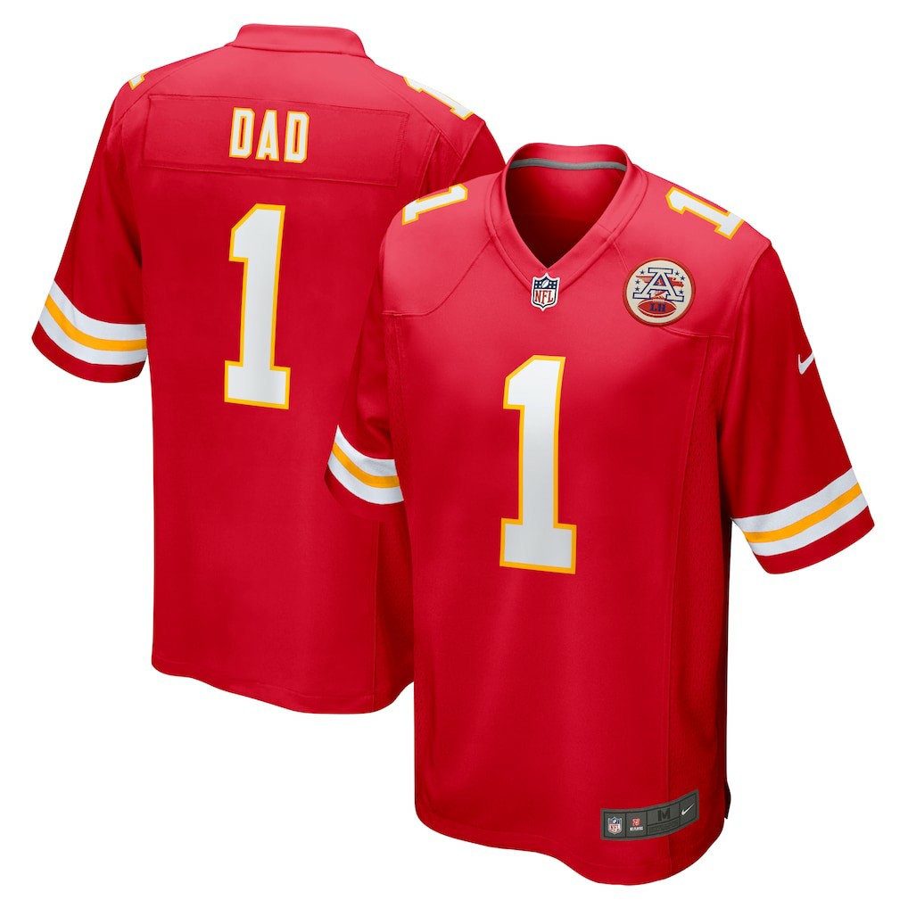 Number 1 Dad  Game Jersey - Kansas City Chiefs Jerseys