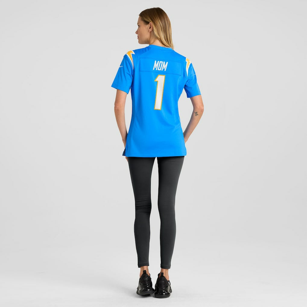 Number 1 Mom  Women's Game Jersey - Los Angeles Chargers Jerseys