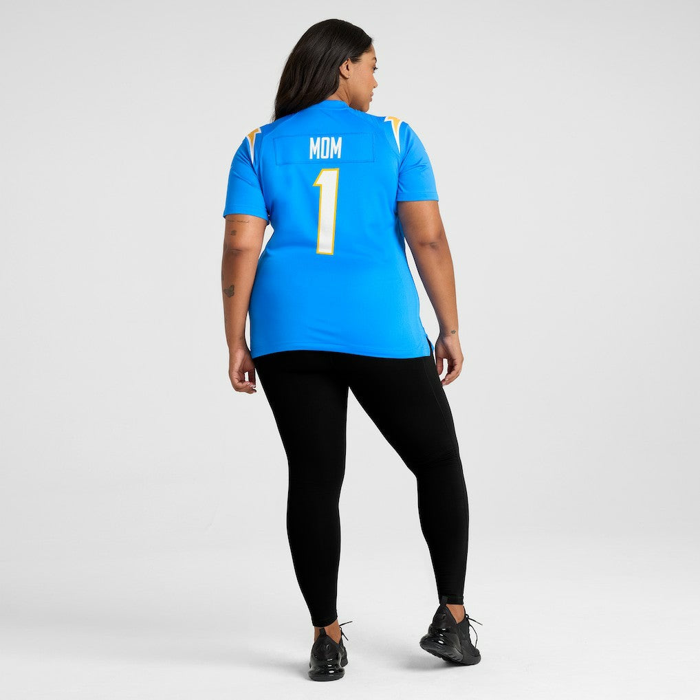 Number 1 Mom  Women's Game Jersey - Los Angeles Chargers Jerseys