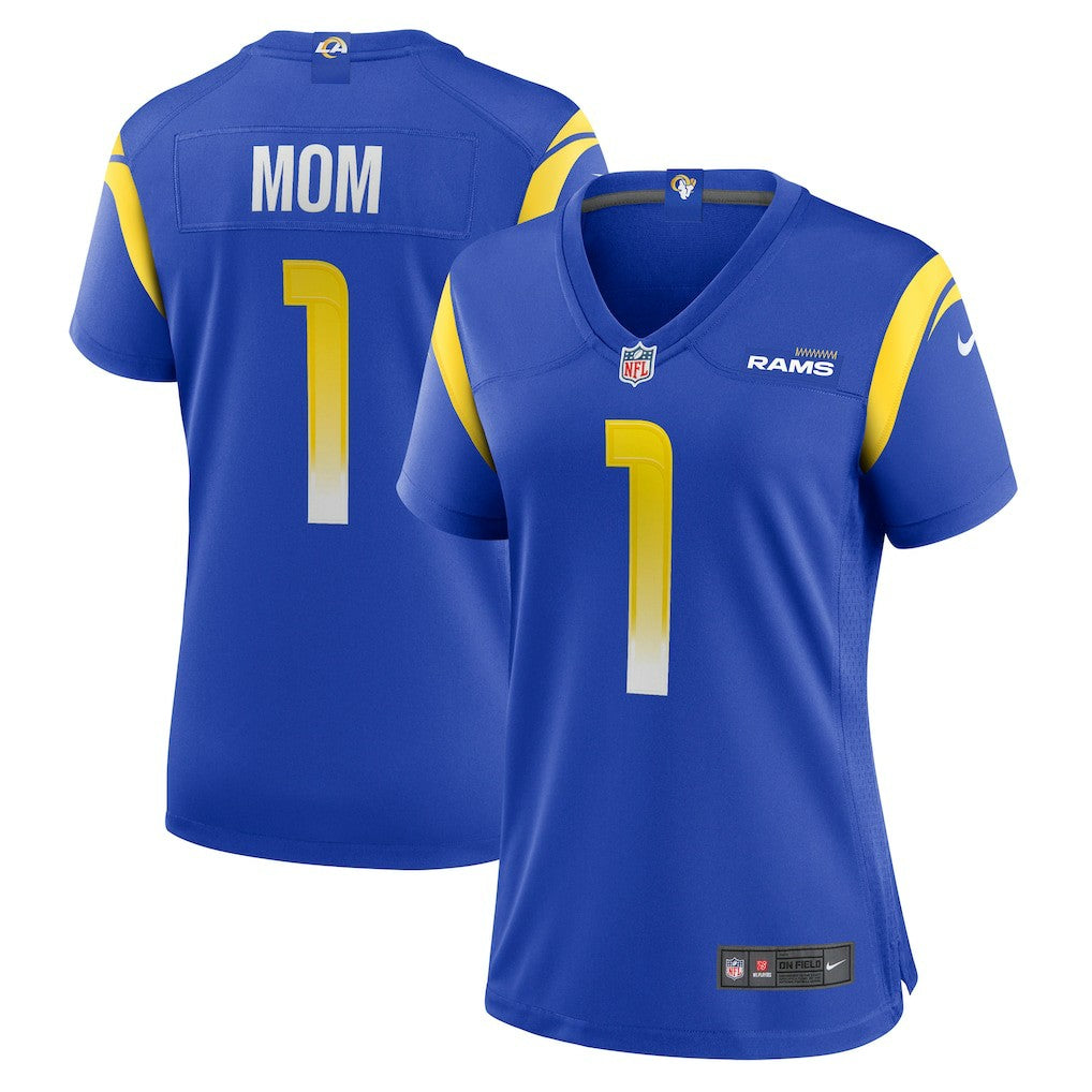Number 1 Mom  Women's Game Jersey - Los Angeles Rams Jerseys
