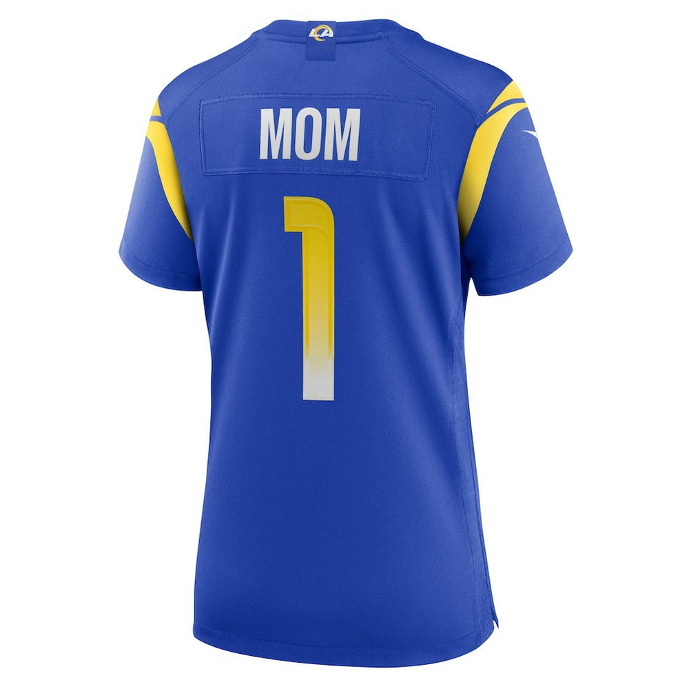 Number 1 Mom  Women's Game Jersey - Los Angeles Rams Jerseys