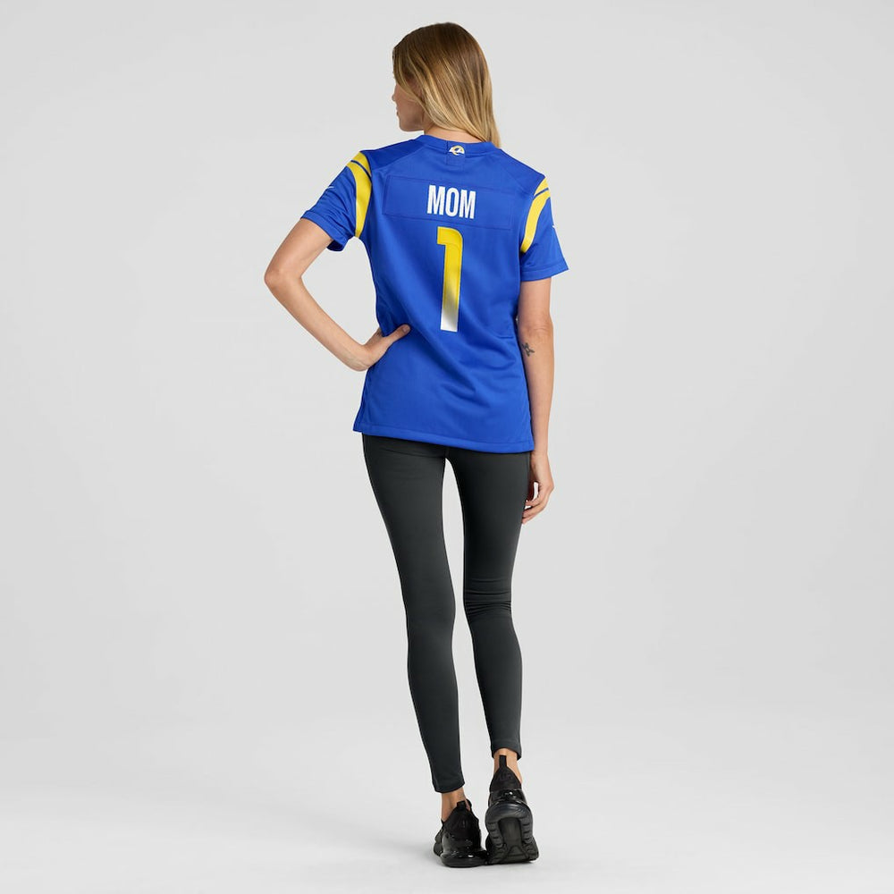 Number 1 Mom  Women's Game Jersey - Los Angeles Rams Jerseys