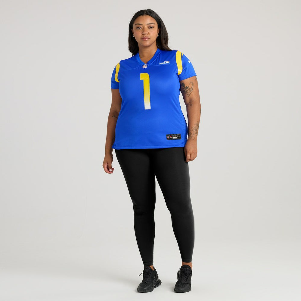 Number 1 Mom  Women's Game Jersey - Los Angeles Rams Jerseys