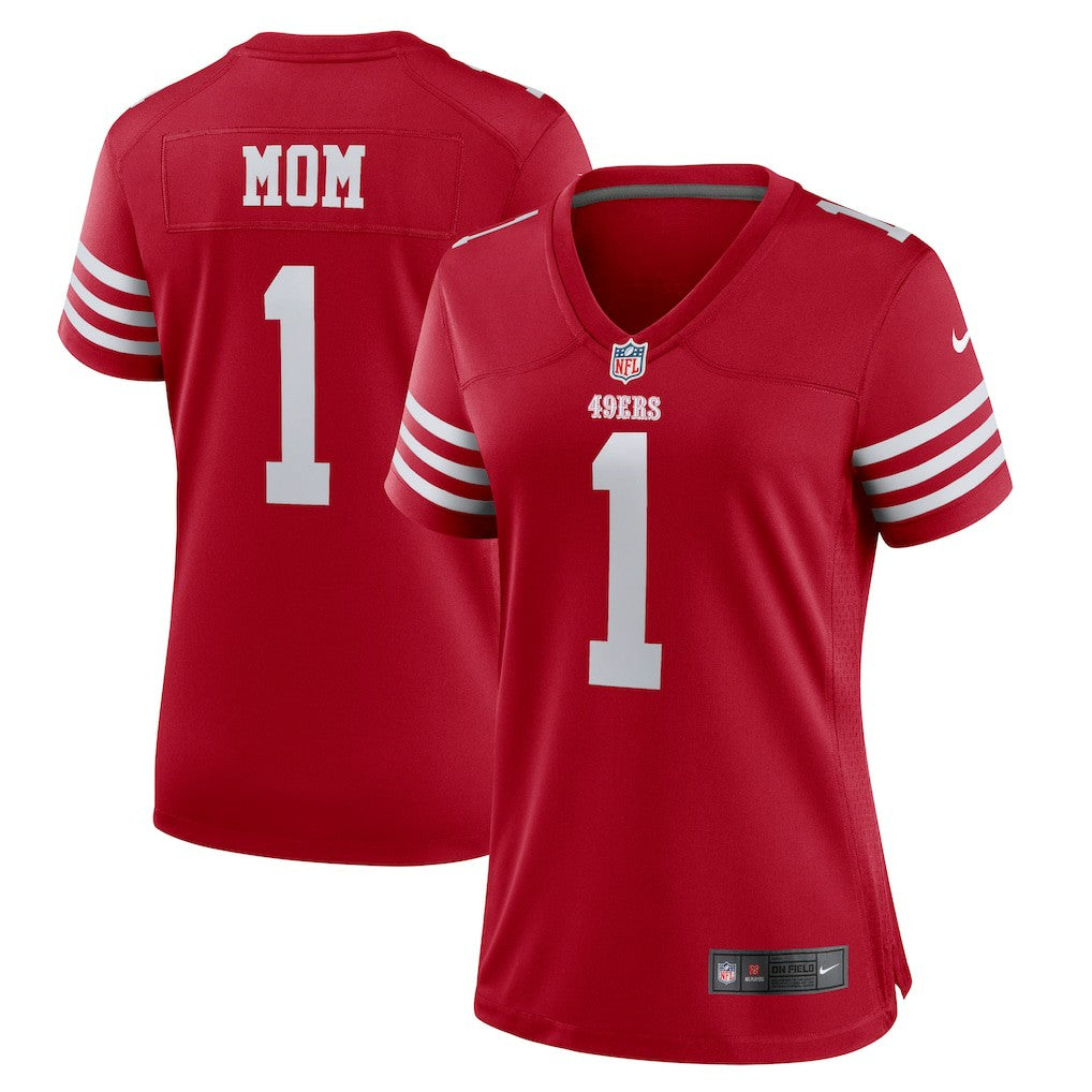 Number 1 Mom  Women's Game Jersey - San Francisco 49ers Jerseys