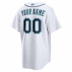 White Seattle Mariners Nike Home Replica Custom Jersey
